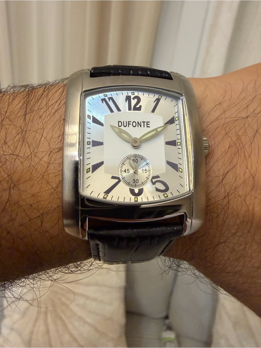 Vintage Dufonte by Lucien Piccard Men's Watch 83029SLB Tonneau Quartz